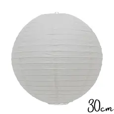 Luminária Oriental Japonesa Lanterna Balão Tyotin Decoração Papel 35 cm Branca