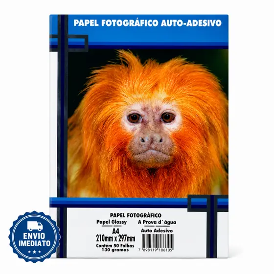 Papel Fotográfico Adesivo 130G A4 Glossy 20 a 100 Folhas MASTERPRINT (PAPEL ADESIVO)