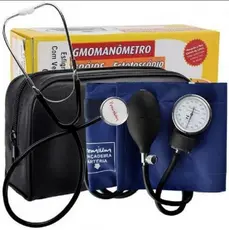Kit Esfigmomanometro E Estetoscopio Simples Premium Preto