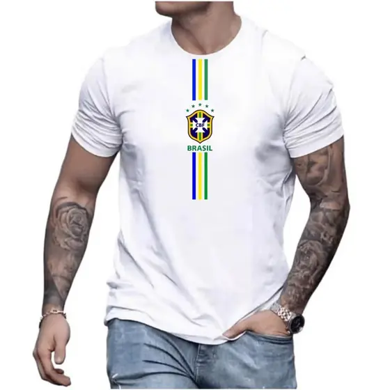 Camiseta Unissex Brasil copa mundo 100% algodao