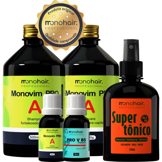Kit Monovim Pro A + Super Tônico - Crescimento Capilar e Antiqueda
