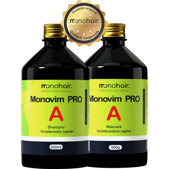 Kit Shampoo + Máscara Monovim Pro A 500ml - Original Mono Hair