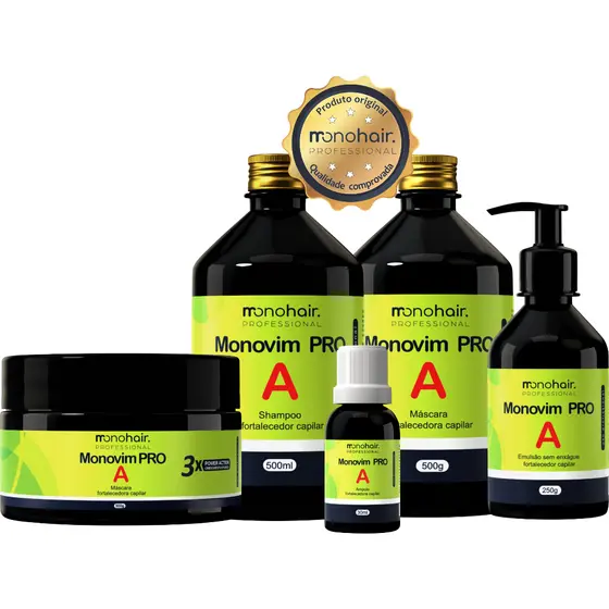 Kit Monovim Pro A Power Action - Crescimento, força e brilho (5 itens) - Autorizado pela Anvisa