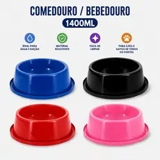 Comedouro Bebedouro Pote Tigela  Ração Grande Anti Formiga 1400ml Para Cachorro Agua