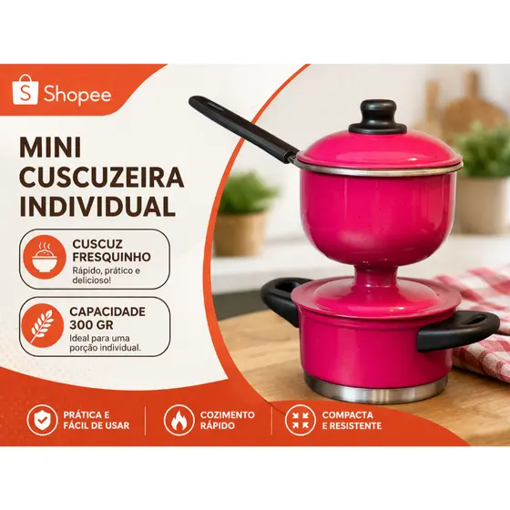 Mini Cuscuzeira Pequena  |ndividual Nordestino nº 10 (Cuscuzeira Peitinho, Cuscuzeira Tetinha)