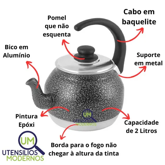 Chaleira de Alumínio 2L – Praticidade, Segurança e Eficiência no seu dia a dia