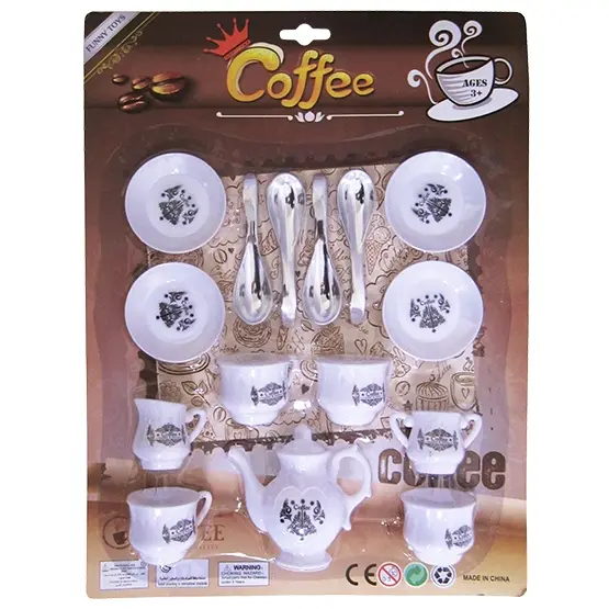Kit Cozinha Chá Café Infantil Completo com Bule e Xícaras 15 peças Diversão Crianças