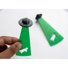 Marcador Pagina Livro Caderno ALIEN OVNI NAVE ESPACIAL BOOKMARK Criativo Leitura Divertido personalizado