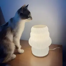 Luminaria Mesa Abajur Led Portátil ONDULADO Decoracao Diversos Presente Quarto Casa Geometrica Lux