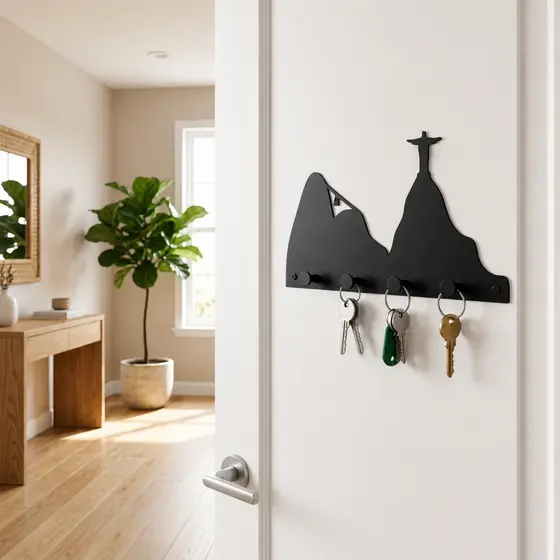 Porta Chave Parede Home Decorativo PAO DE AÇUCAR RIO DE JANEIRO Multiuso Organizador Casa Sala Cabide Cabideiro