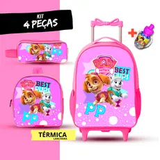 Kit Mochila Escolar de rodinha Skye + Lancheira TÉRMICA + Estojo