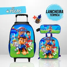 Kit Mochila Escolar Patrulha Canina + Lancheira Térmica + Estojo
