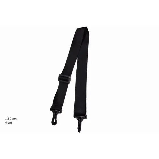 Alça Tiracolo em Nylon para Bolsa Transversal Avulsa na Cor Preta e Mosquete de Regulagem.