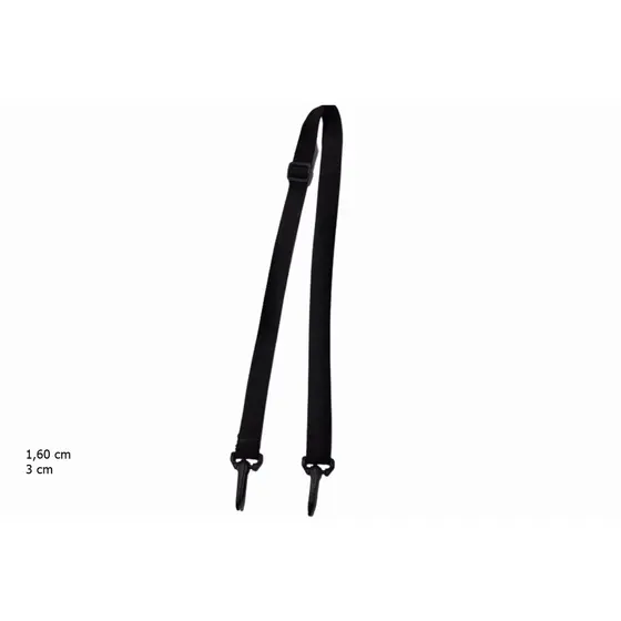 Alça Tiracolo em Nylon para Bolsa Transversal Avulsa na Cor Preta e Mosquete de Regulagem.