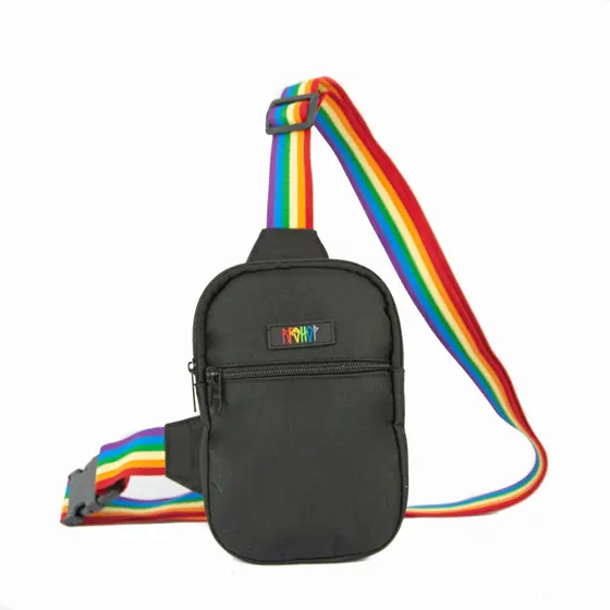 Bolsa Preto Alça Lgbt Pequena Chest Bag