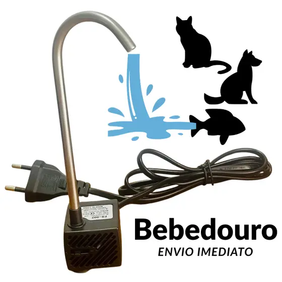 Kit Bomba Para Aquários Submersa + Caninho Fontes Gatos Bebedouros Bombinha fonte de água