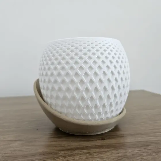 Vaso Decorativo Elegante Design Moderno Texturizado com Base Elegante Vasinho de Mesa