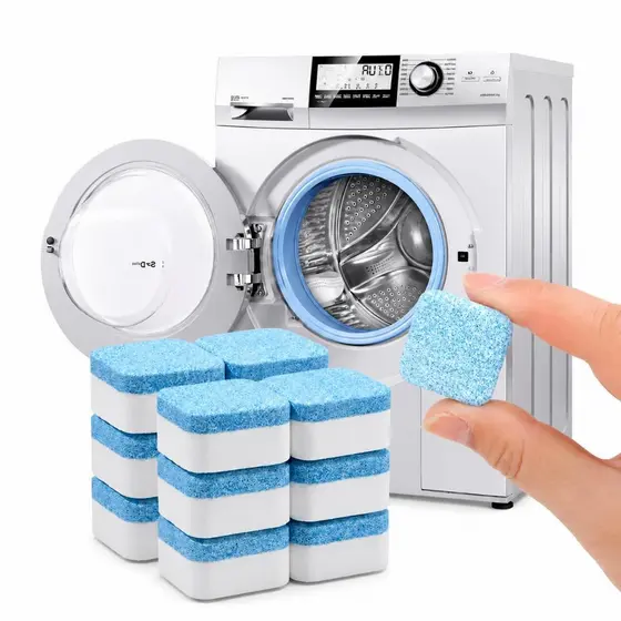 Kit 24 Pastilhas para Limpeza de Máquinas de Lavar Roupas Efervescentes Multifuncional Máquinas de Lavar