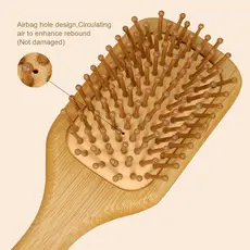 Escova De Cabelo De Bambu Antiestática Massagem No Couro Cabeludo Almofada De Ar Ferramenta De Estilo Presente De Cuidad