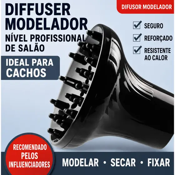 Difusor de Cachos Ar Universal para Secador de Cabelo