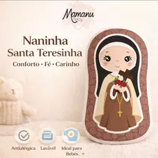 Naninha Infantil Santa Teresinha | Almofada Baby Antialérgica | Presente Religioso