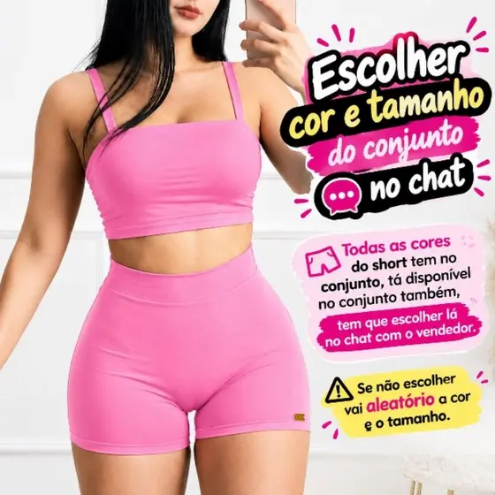 Short Feminino Academia Suplex Premium Fitness " ESCOLHER COR DO CONJUNTO NO CHAT, Cintura Alta Biker Modelador PP P M G