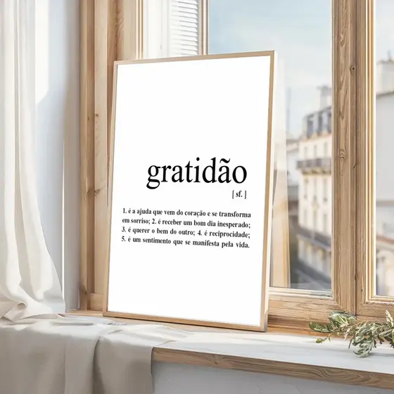 Quadro Decorativo Gratidão Significado Moldura Caixa TokQuadros