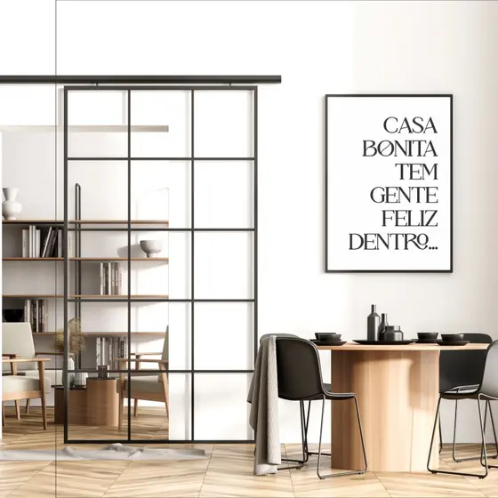 Quadro Casa Bonita Tem Gente Feliz Dentro Moldura Caixa TokQuadros