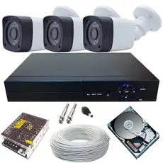 Kit 3 Câmeras de Vigilância Full HD 1080P Dvr 4 Canais Acesso Via Celular