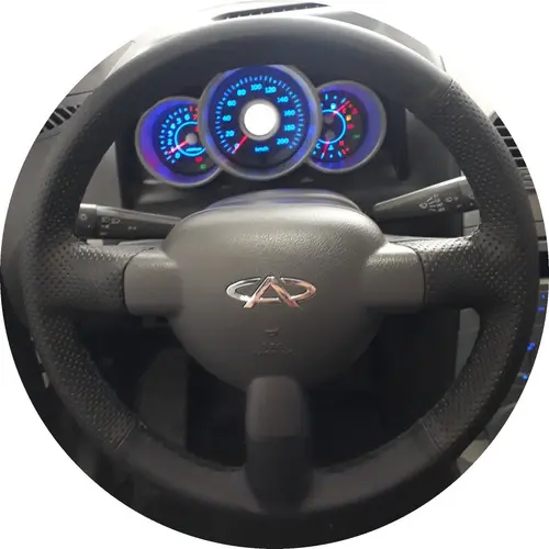 Capa De Volante Costurada Chery Face 2011 Em Preto