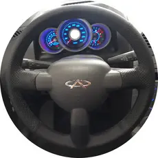 Capa De Volante Costurada Chery Face 2011 Em Preto