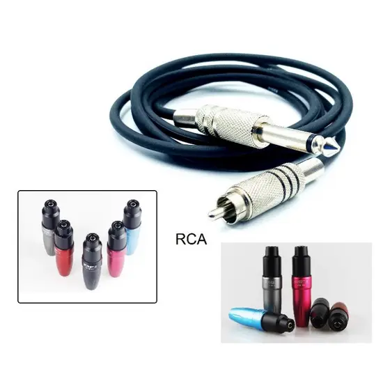 cabo rca para máquina rotativa de tatuagem borracha p10 guitarra  /0136