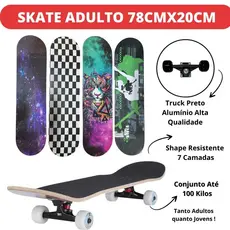Skate Skateboard 78cm Adulto e Jovem