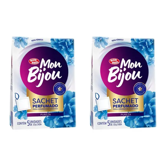Kit 2 Unidades Perfurmador de Roupa Sachê Pureza Mon Bijou