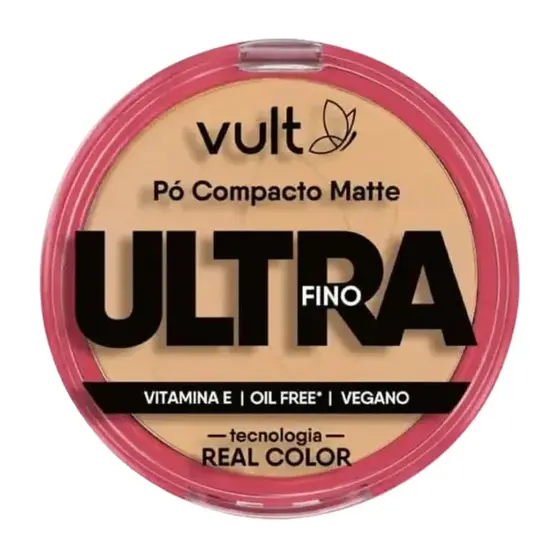 Pó Facial Compacto Vult Matte V430 Ultrafino com Alta Durabilidade e Controle da Oleosidade