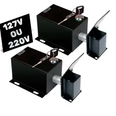 Kit 2x Trava eletromagnetica RCG GATE Lock CINZA OU PRETA s/ temporizador portao basculante - deslizante 127v ou 220v