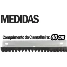 Barra 0,60 CM de Cremalheira P/ Motor Portão Eletrônico Deslizante Garen Ppa Rcg Ipec