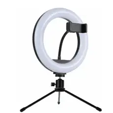 Ring Light De Mesa Iluminador De Led Tripé 8 Polegadas com Suporte Celular