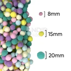 Pompom Solto 20mm - Pacote com 100 Unidades