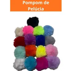 Pompom de Pelúcia com Elástico 8cm 10 Uni.