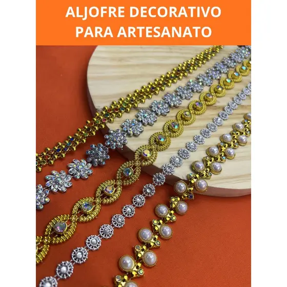 Aljofre Decorativo para Artesanato 9mts –Diversos Modelos