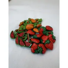 Botão Infantil Morango, Cenoura e Melancia Artesanato Costura Laços – Dúzia