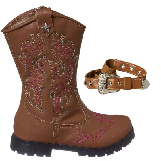 Kit Bota Texana Cinto Infantil Menina Estilo Rodeio Original 20 ao 27 Sola Tratorada Promoção