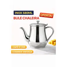 Bule Inox 580ml Chaleira Café Chá Resistente Brilhante Cozinha