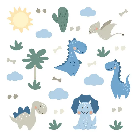 Adesivo de Parede Dinossauros Baby – Kit Completo para Quarto Infantil