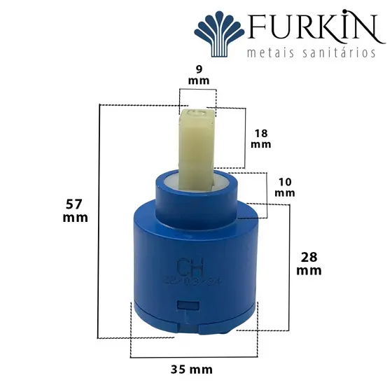 Reparo Cartucho Cerâmico para  Misturador Monocomando com medida de 35mm