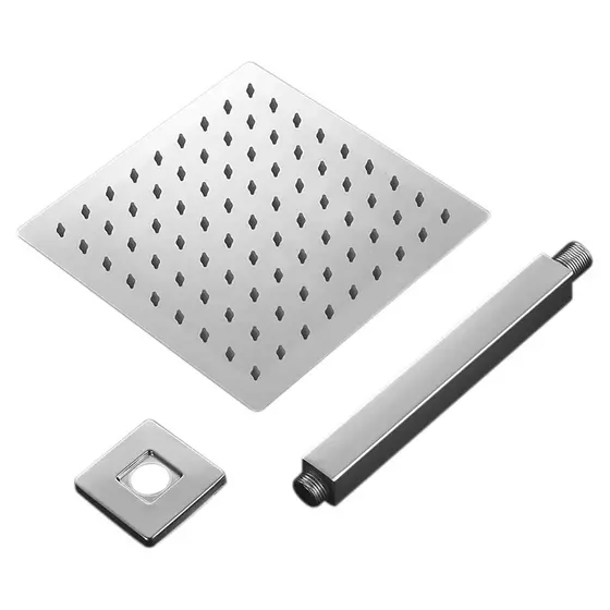 Chuveiro Ducha Slim de Teto Cromado 20 x 20 c/ Braço