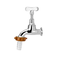 Torneira De Jardim Cromada Tanque Romis 3/4 DN20 Com Bico de Plástico