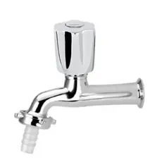 Torneira De Jardim Cromada Tanque Cozinha  Romis 3/4 DN20 Com Bico de Plástico Área de Serviço