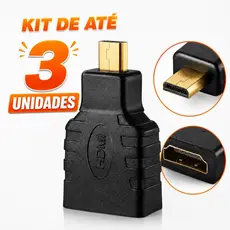 Adaptador Conector Micro Hdmi Macho x Hdmi Fêmea Conversor De Aúdio e Vídeo 1080p 720p 480p
